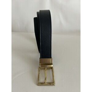 Coach Men's Reversible Leather Belt Black Brown Gold Buckle Size 38 96.5cm